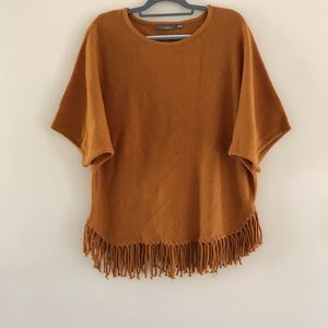 NY Collection Mustard Poncho